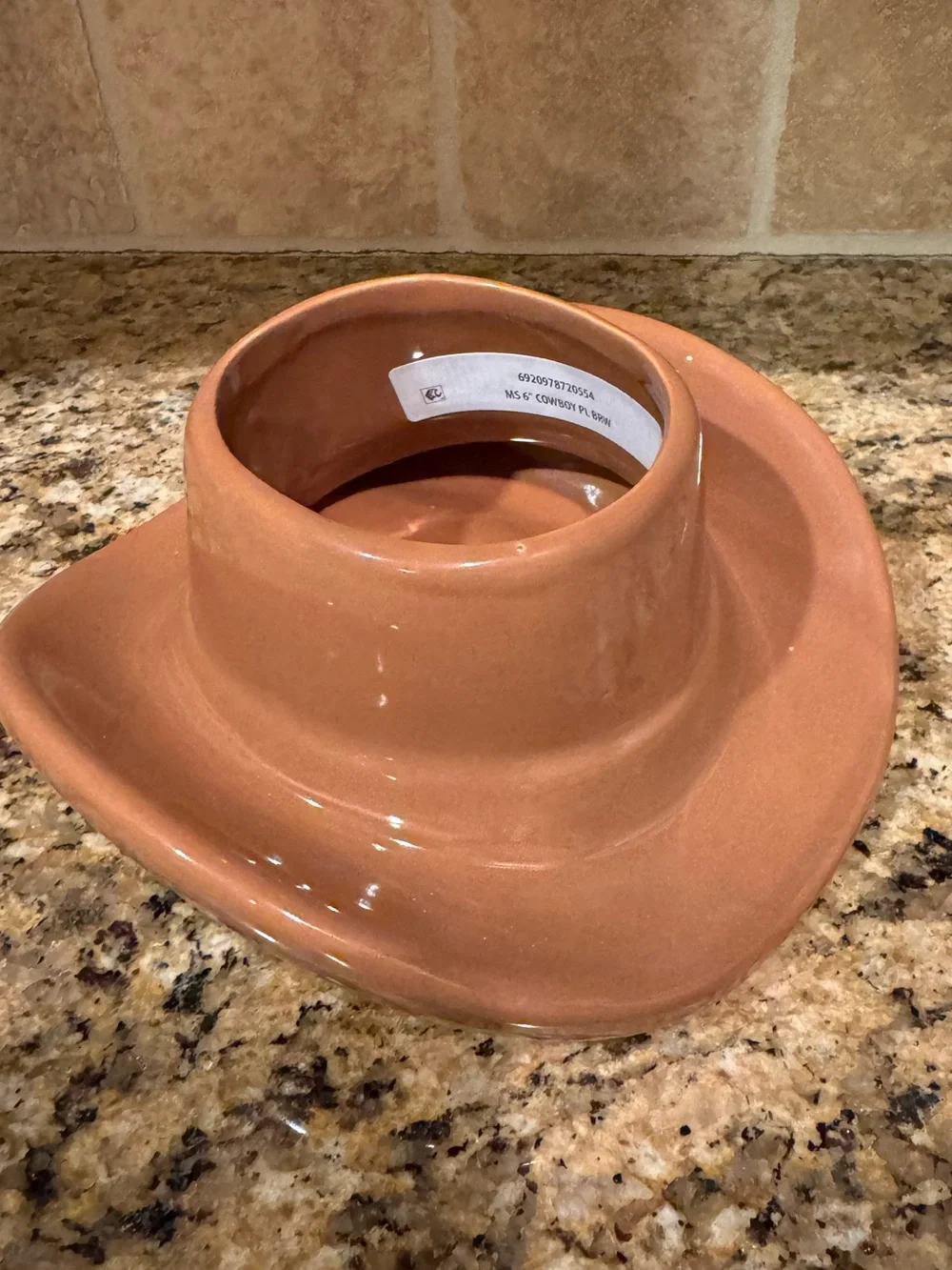 Ceramic Cowboy Hat Planter in Warm Brown 7”x6.5”.3”H : NEW